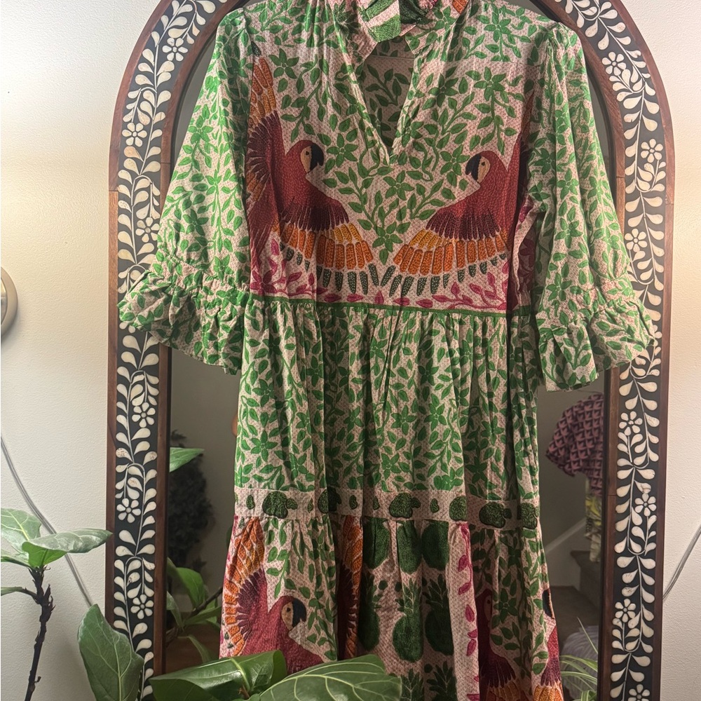 Multicolor Leaf Print Dress